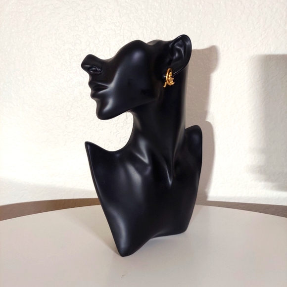 Gold Toned Tigger Hoop Earrings - Picture 8 of 9